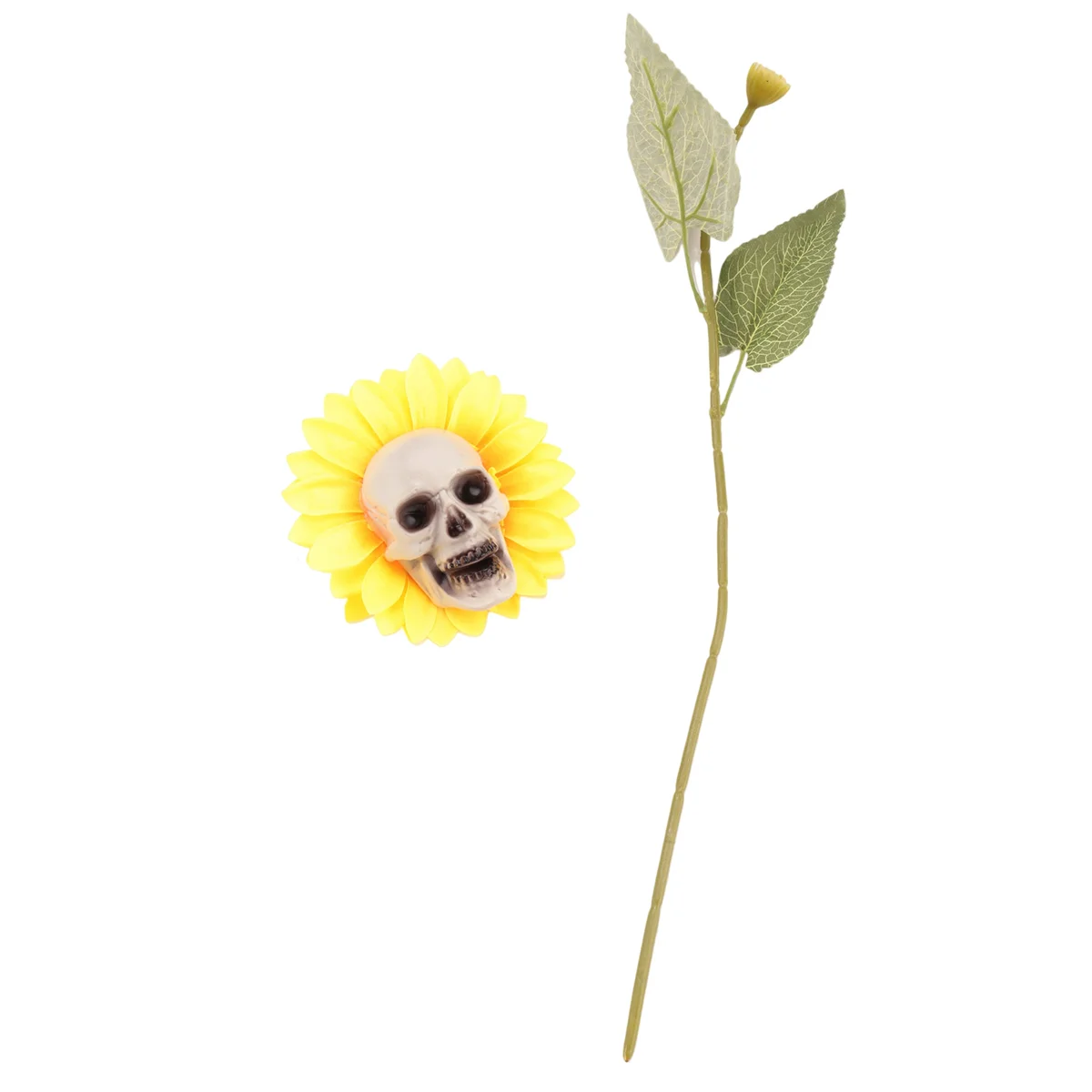 Skull Sunflower Garden Decoration Patio Lawn Yard Decoration Halloween Garden Decoration Simulation Flower Ornaments(A)