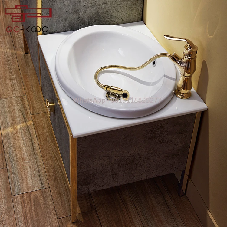 Tocador de baño de acero inoxidable, mueble de lavabo moderno, lavabo doble, barato