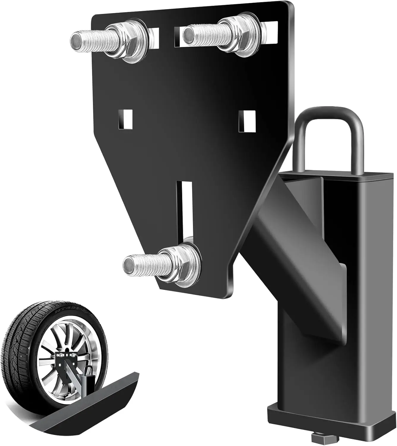 Stake Pocket Spare Tire Mount for Trailers, Fits 4-8 Lugs on 4" to 6.5" Bolt Patterns, 150 Lbs Capacity