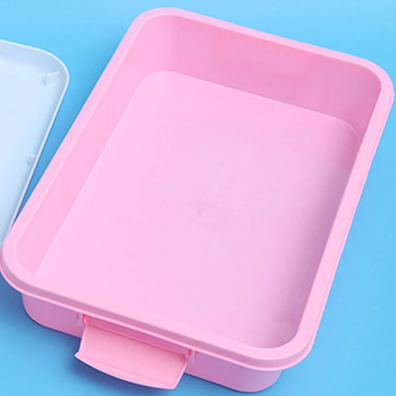 Y4QA Durable Plastic Sand Trays Stackable Sensory Play Containers With Lid For Outdoor Indoor Craft Storage Multicolor