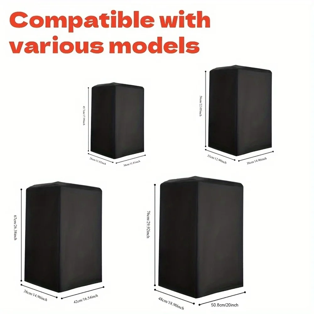 Durable Black Canvas Speaker Cover - Waterproof & Dustproof, Multi-Specification Fit for Home Theater Outdoor Sound Systems