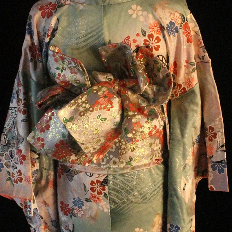 Cintura kimono tradizionale giapponese elegante broccato Obi con arco fisso accessori Yukata