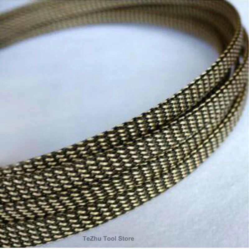 

4mm-16mm Black & Gold Snakeskin Mesh Wire Protecting Nylon Tight PET Expandable Insulation Sheathing Braided Sleeves