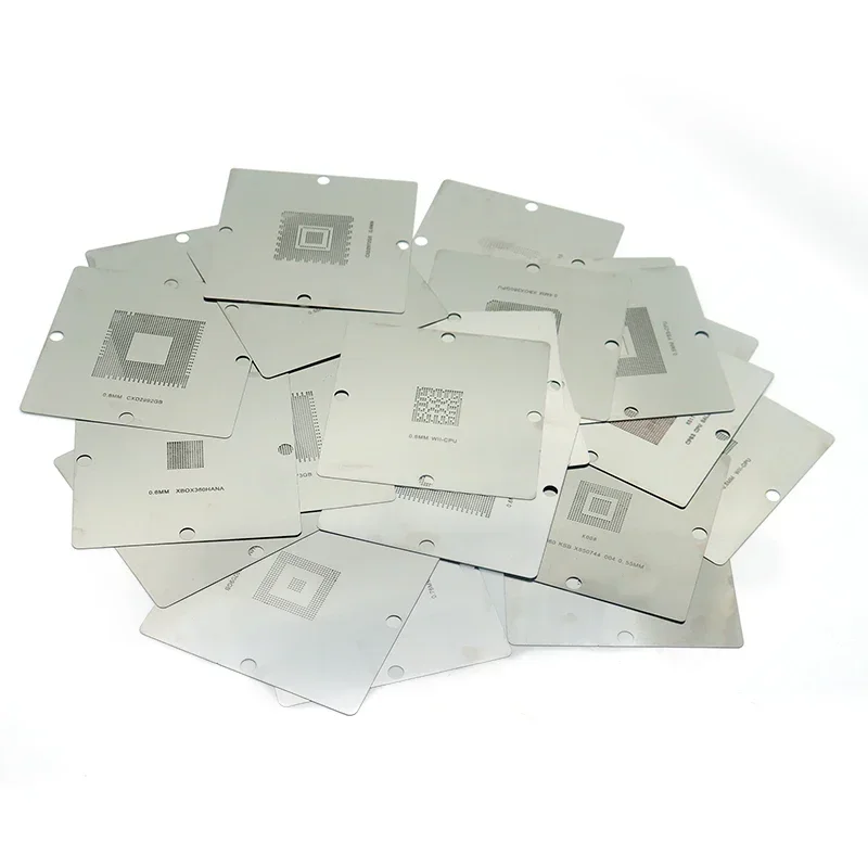 23Pcs 90×90mm BGA Reballing Stencil Template Kit 4pcs WII 4pcs PS3 15pcs XBOX360 Chip Reballing Mesh for Game Motherboard Repair