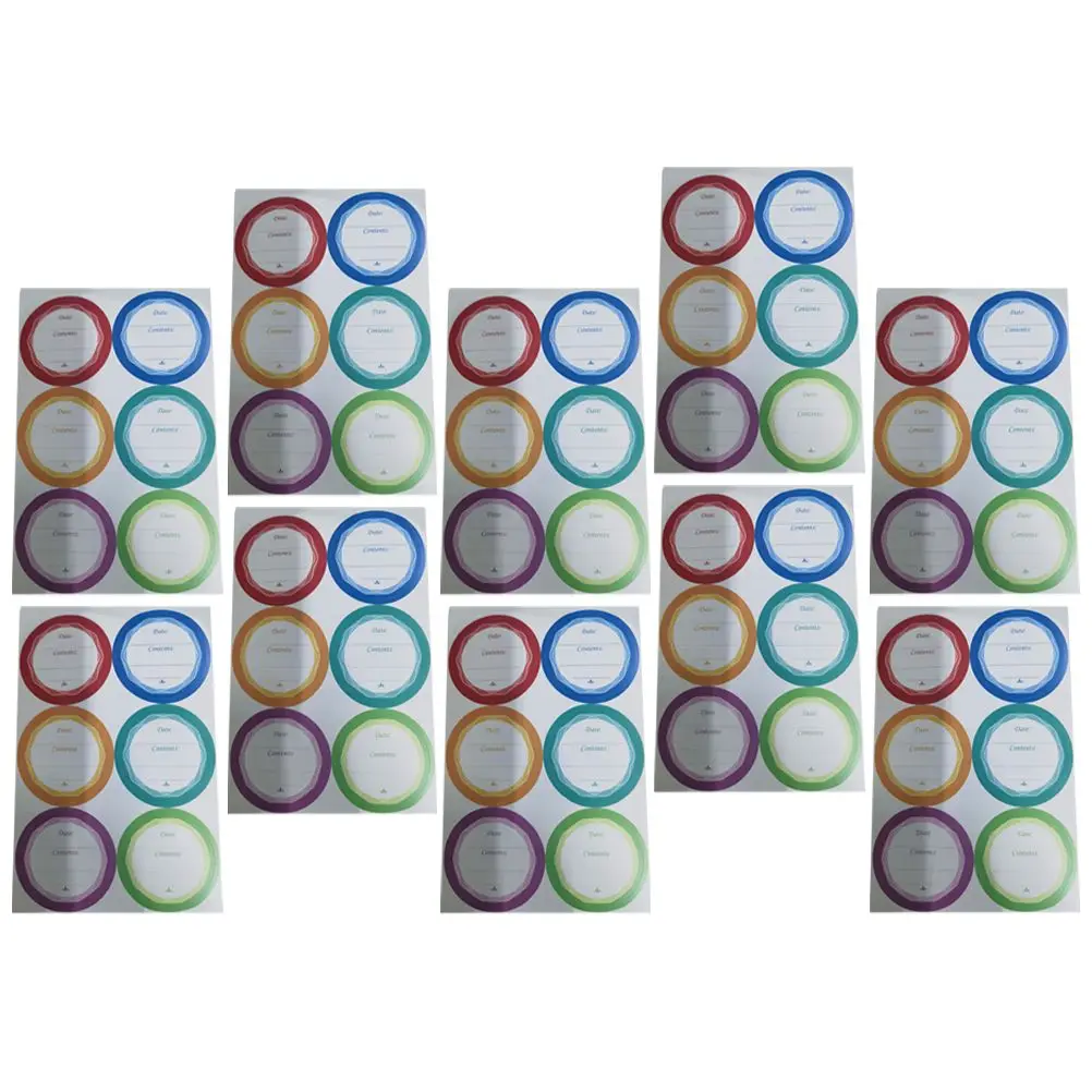 

60 Pcs Waterproof Date Labels Removable H writing Stickers Decorative Food Tags Portable Bottle Labels Kitchen Office Synthesis