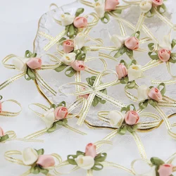 Size 4.5cm Rose Bud Bow Wedding Gift Box Hair Accessories Home Christmas Bow Festival Decoration Handmade Exquisite