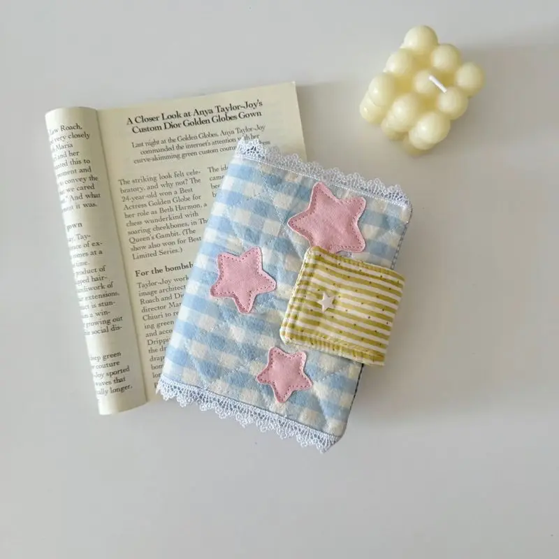 A6A5 Handmade Korean Pink Five-Star Self-Made Book Jacket Diary And Ledger Loose Leaf Book Cover Gift For Girls
