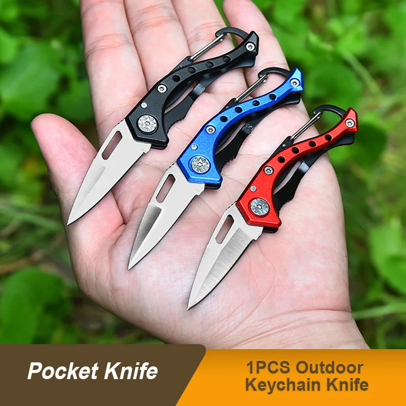 1PCS Pocket Knife EDC Tactical Survival Knives Hunting Camping Blade Self Defense Multi Outdoor Keychain Knife Tools Folding Kni