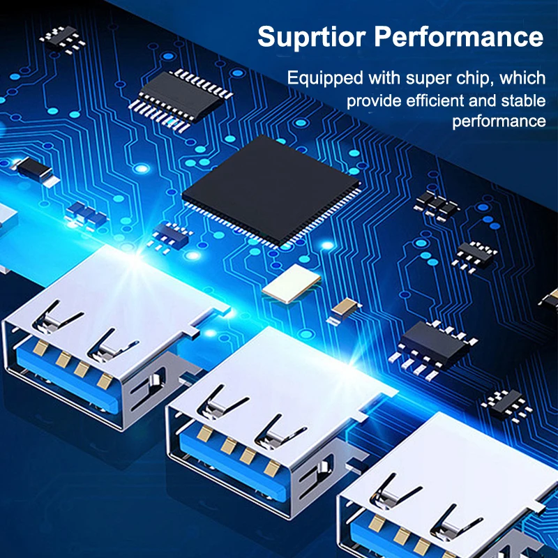 4 Port USB Hub 30 Splitter Adapter OTG Multi Connector Coffee Shop Mobile Work Setup Light Portable