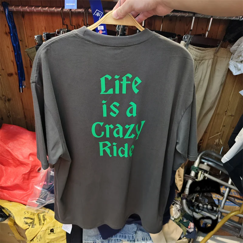 Loose casual oversized MADNESS pure cotton T-shirt men's streetwear