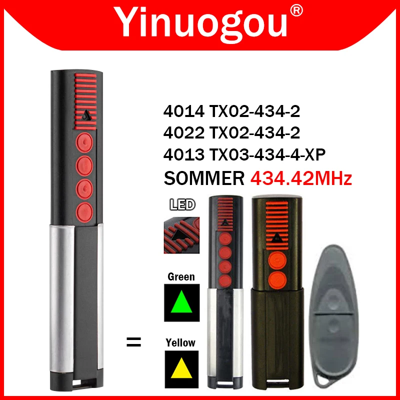 

SOMMER TX03-434-4-XP 434.42MHz Remote Control Gate SOMMER 4013 4014 4022 TX02 TX03 434 2 4 XP Garage Door Remote Control 434MHz
