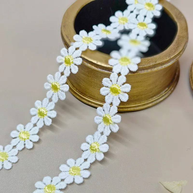 3 Meter 1.5Cm Breed Kleine Daisy Water Oplosbare Kant Kant Jas Zak Decoratie Kleding Accessoires