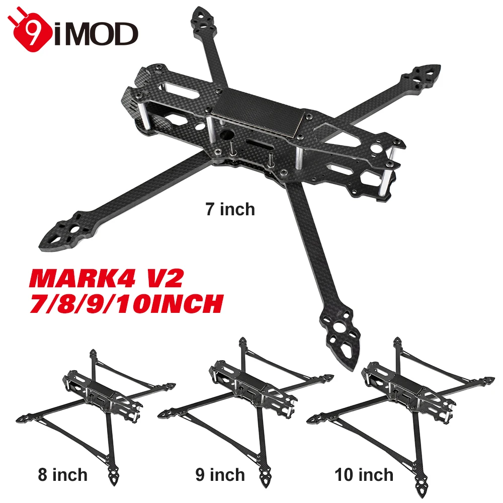 

9IMOD MAK4 V2 7/8/9/10 дюймов 295/367/387/427 мм 3K Углеродное волокно 6 мм рычаг для RC FPV Фристайл