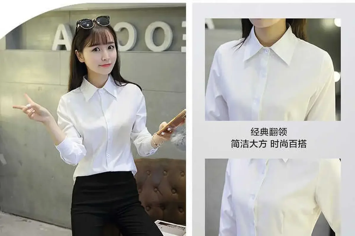 Shirt Women Summer Tops Button Up Shirts Korean Work Blouses Short Sleeve Lapel Slim Office Blouse White Top Blusas De Mujer