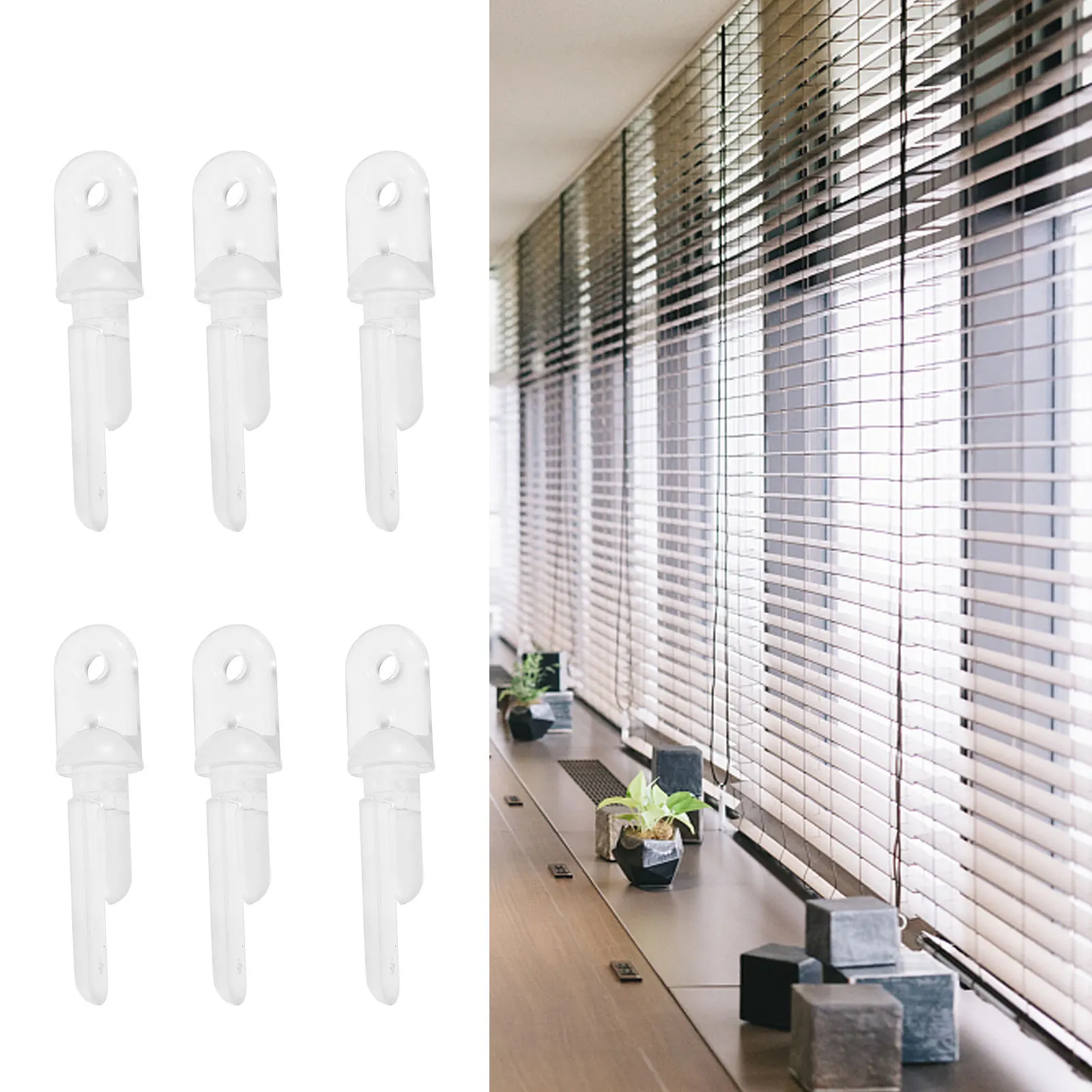 

10pcs Curtain Rod Hook Plastic Blind Hanger Repair Replacement For Home Window Blinds Transparent Lightweight Reusable Tool-Free
