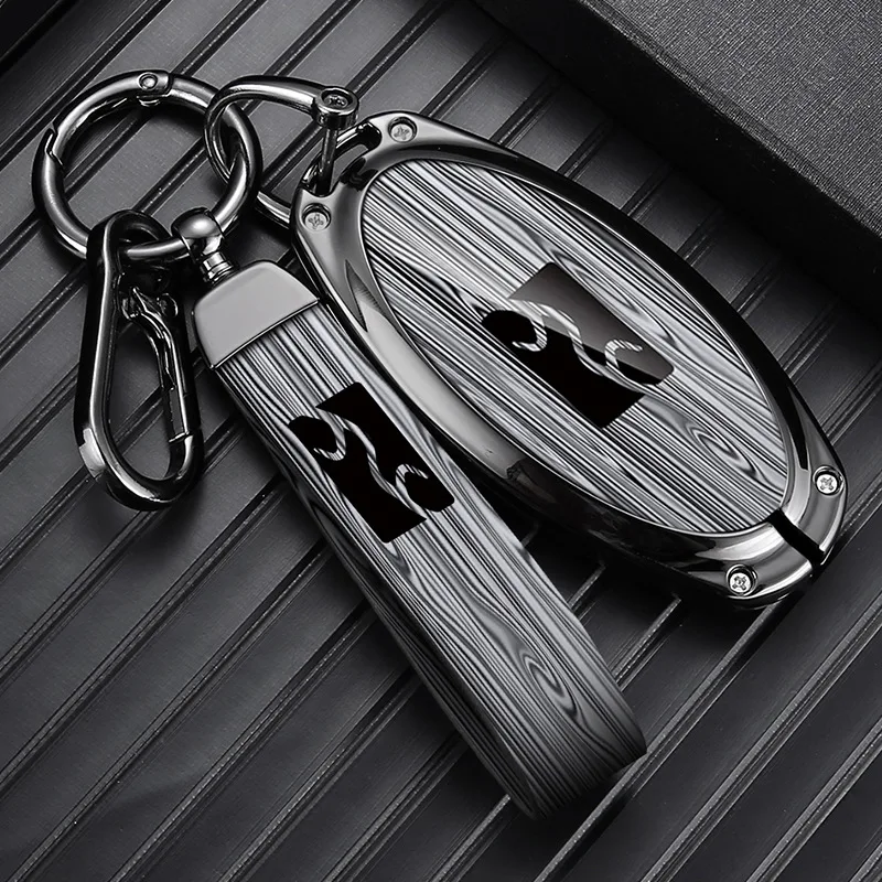 غطاء حافظة مفاتيح فاخر من سبائك الزنك لـ BYD Yangwang U8 / U9 / U7 - غلاف حماية ممتاز مع سلسلة مفاتيح ملحقات السيارة الداخلية