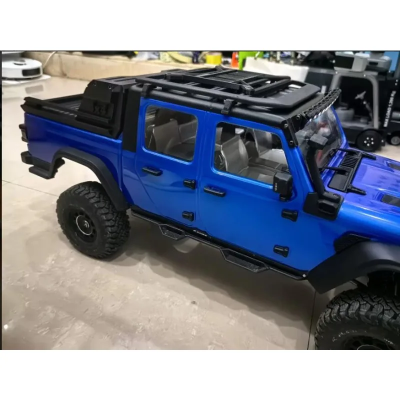 3D Printed Rear Bed Trim Panel with Magnetic Roll-up Tailgate Cover for 1:7 RLAARLO JK07 RC Crawler,No-Mod  Upgrade Parts