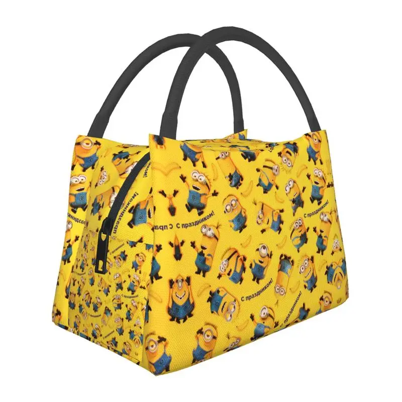 

Cartoon Animation Minions Thermal Insulated Lunch Bags Women Portable Lunch Tote for Outdoor Picnic Storage Meal Food Box