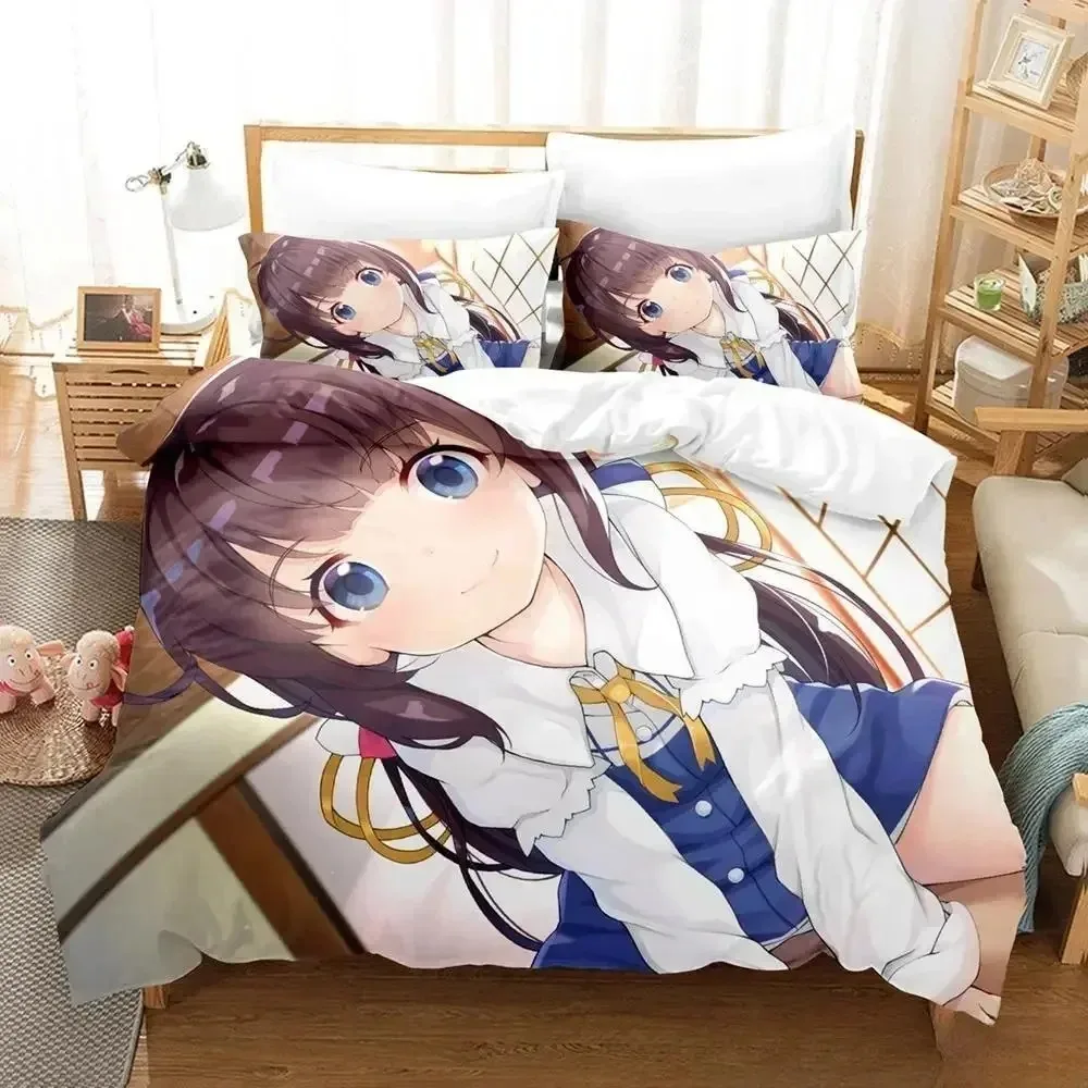 

3D Anime The Ryuo's Work is Never Done! Bedding Set Single Twin Full Queen King Size Bed Set Adult Kid Bedroom Duvet cover Sets