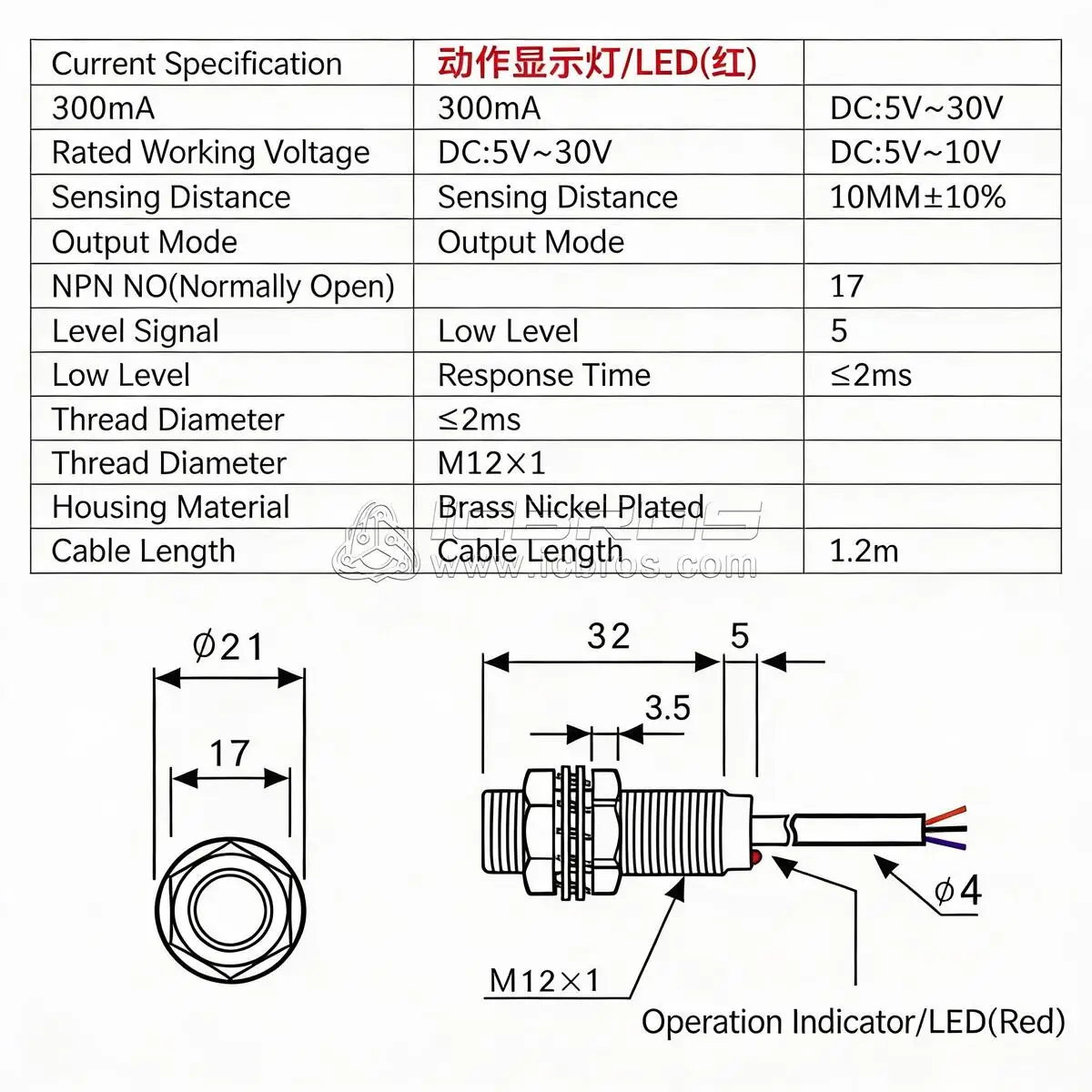 Hall Sensor NJK-5002C CHE12-10NA-H710 Three Wire NPN Normally Open Distance 10MM Hall Effect Sensor Proximity Switch