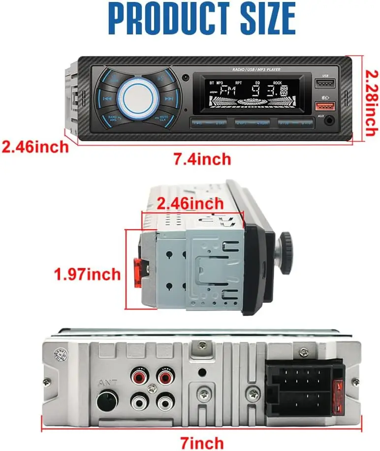 1 din راديو السيارة مشغل MP3 FM موالف ستيريو USB سيارة الصوت ستيريو SD TF USB الوسائط المتعددة Autoradio لاعب التحكم عن بعد بلوتوث