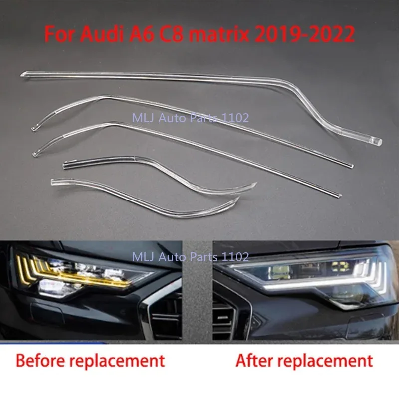 For Audi A6 C8 Matrix 2019-2023 car daytime running light light guide tube headlight angel eye light guide strip angel eye