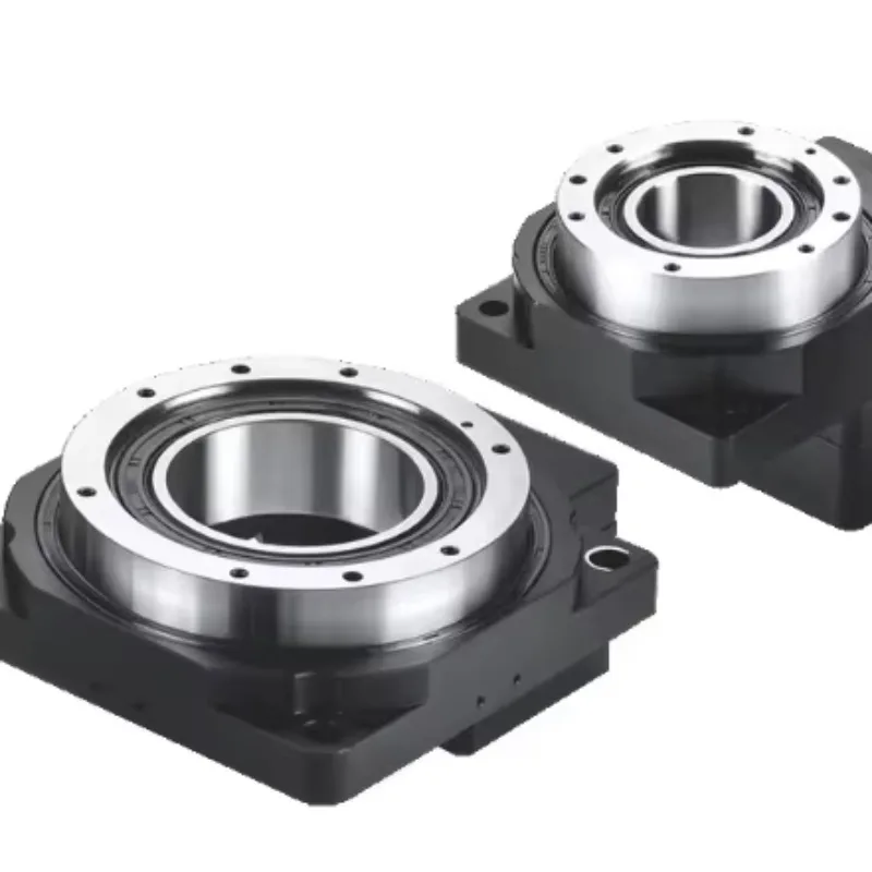 Hollow shaft gear rotary actuator with a 10:1 ratio for direct drive motor and cam indexer crossed roller bearings
