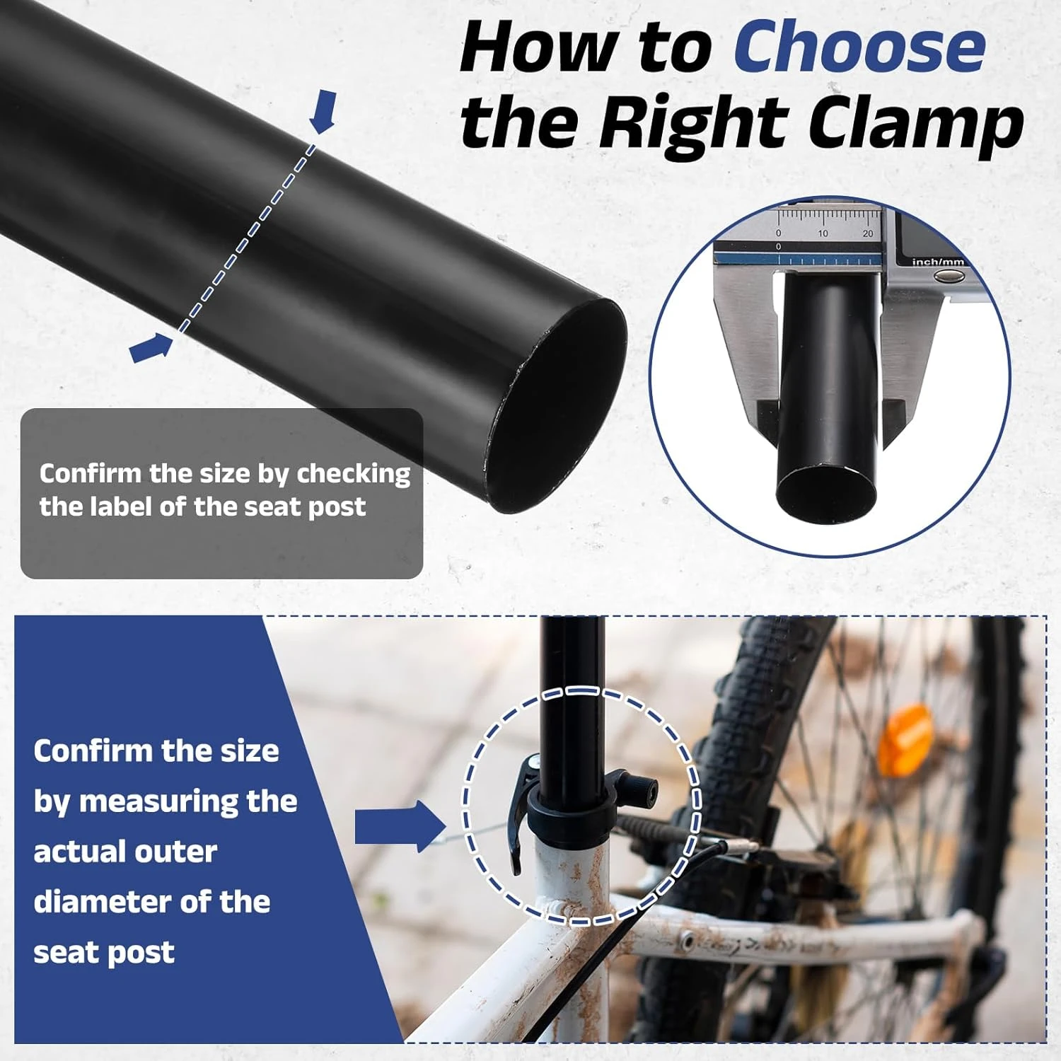 Bike Seat Post Clamp 28.6/31.8/34.9Aluminum Alloy Bicycle Seat Post Clamp Quick Release Tube Clip for MTB, Road Bikes image 3