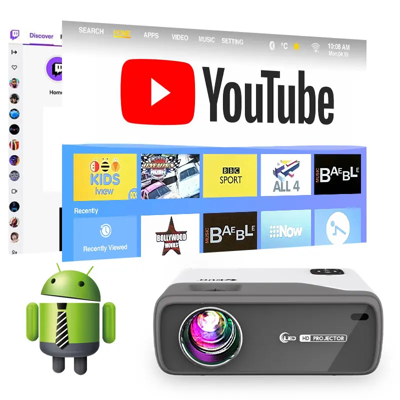 Fabrik neue billige Smart Android 9,0 Wifi Heimkino Full HD 1080p TV alles in einem LCD-LED-Projektor