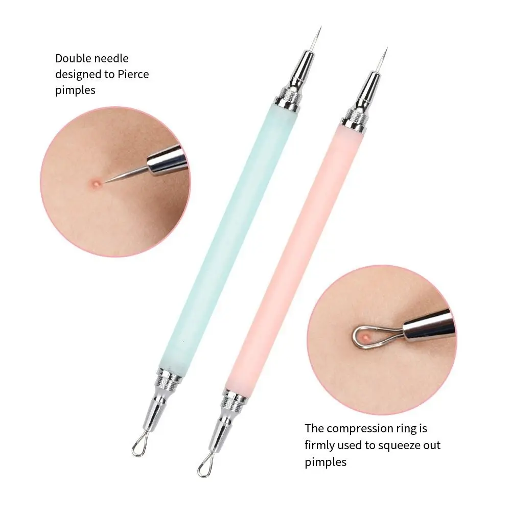 Dissolvant de points noirs à Double tête en acier inoxydable, nettoyeur de pores détachable, aiguilles, outil d'élimination des boutons, outil Popper