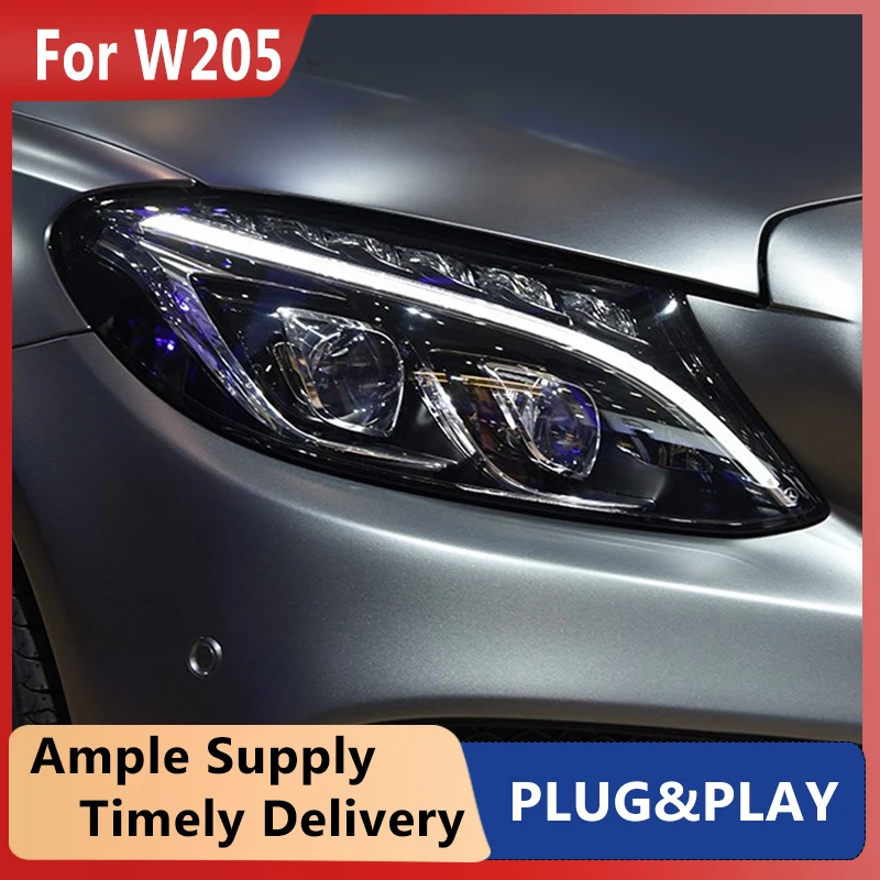 

Car Styling Head Lamp for W205 Headlights 2014-2017 C300 C260 New All LED Headlight LED DRL Hid Bi Xenon Auto Accessories