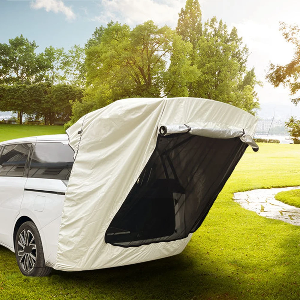 Car Rear Tent Camping Picnic Car Rear Tent with Canopy Car Rear Extension Tent Sunshine-Proof Rain-Proof Car Rear Tent ﻿
