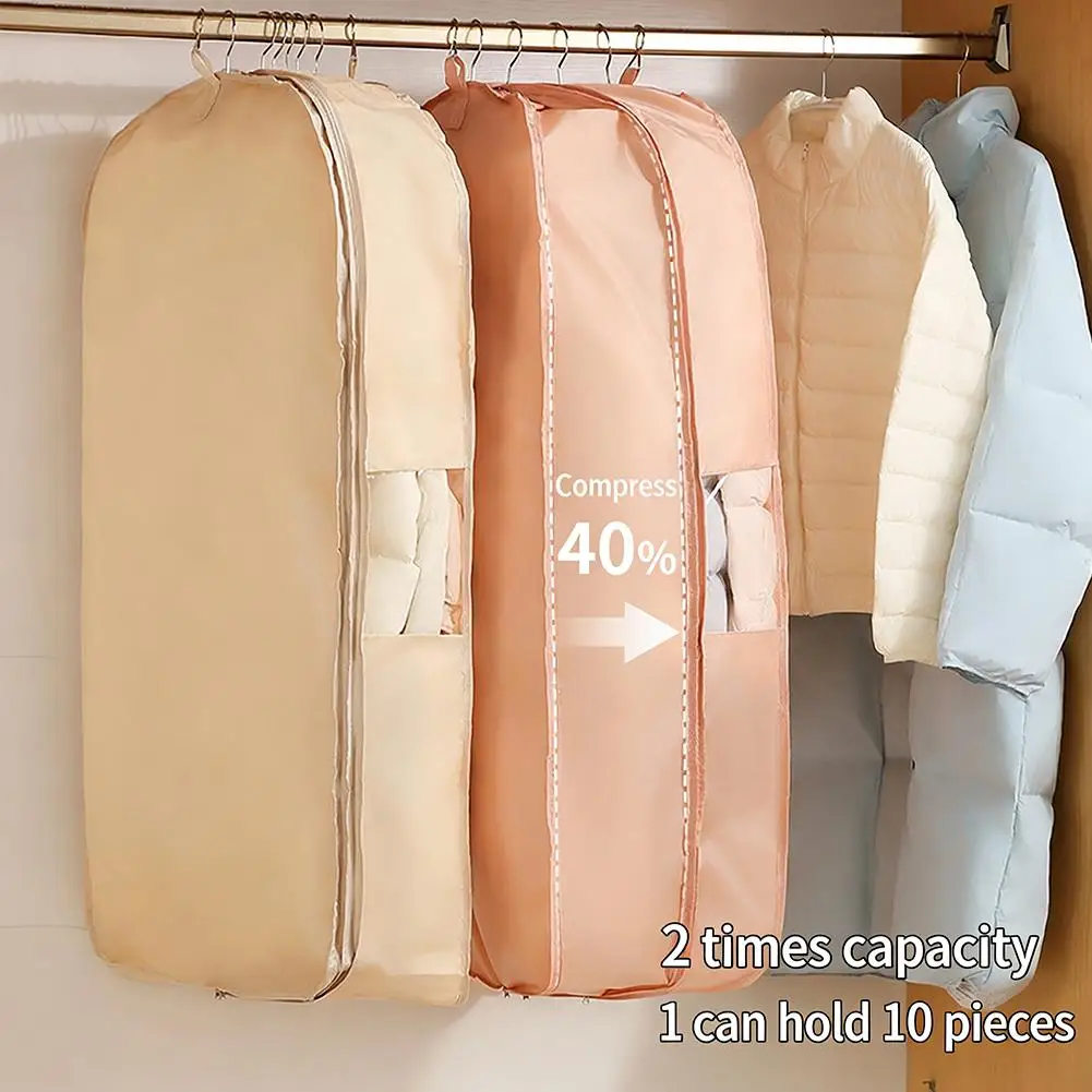 Premium Compression Storage Bags for Down Jackets & Luxury Clothing - Dust-Proof Wardrobe Organizers with Space-Saving Design