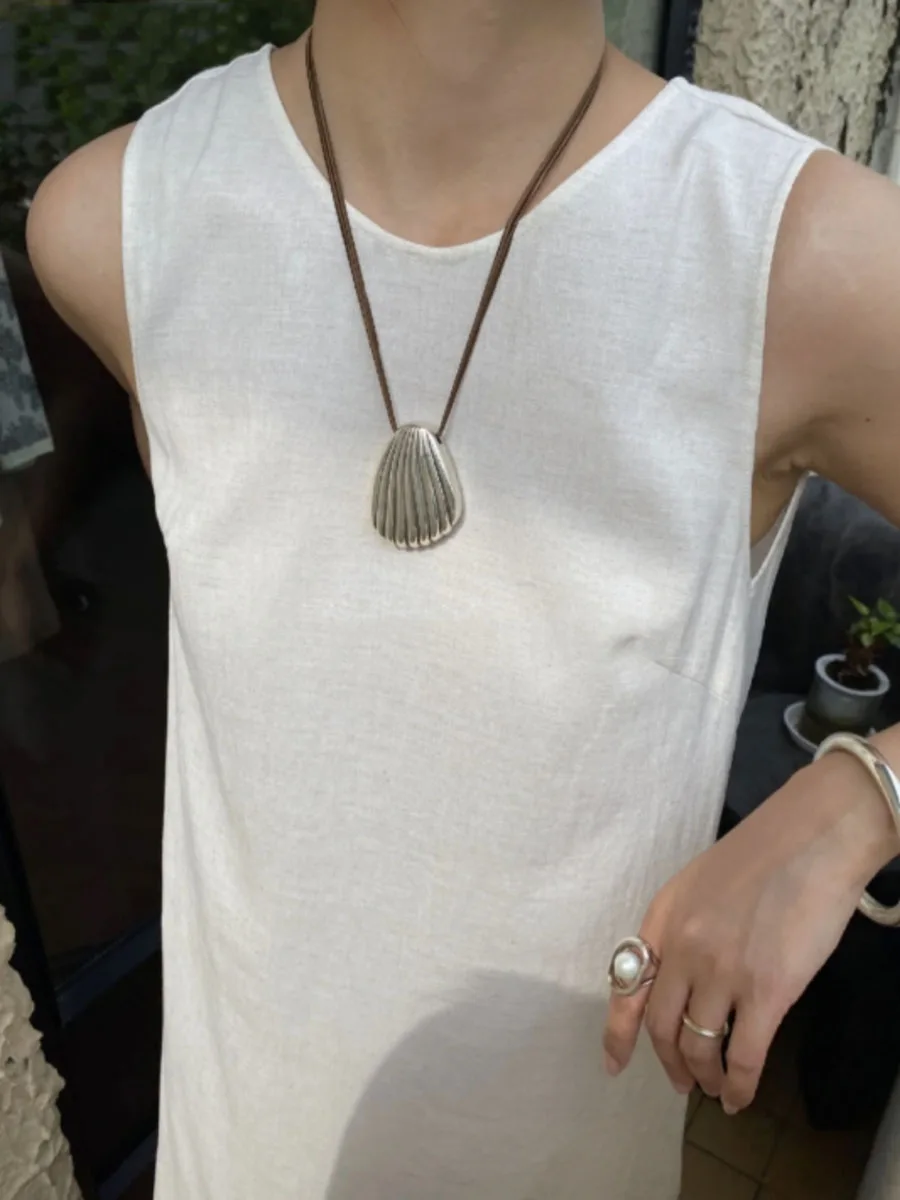 Big shell pendant necklaces long rope shell necklaces summer statement holiday jewelry new in 2024
