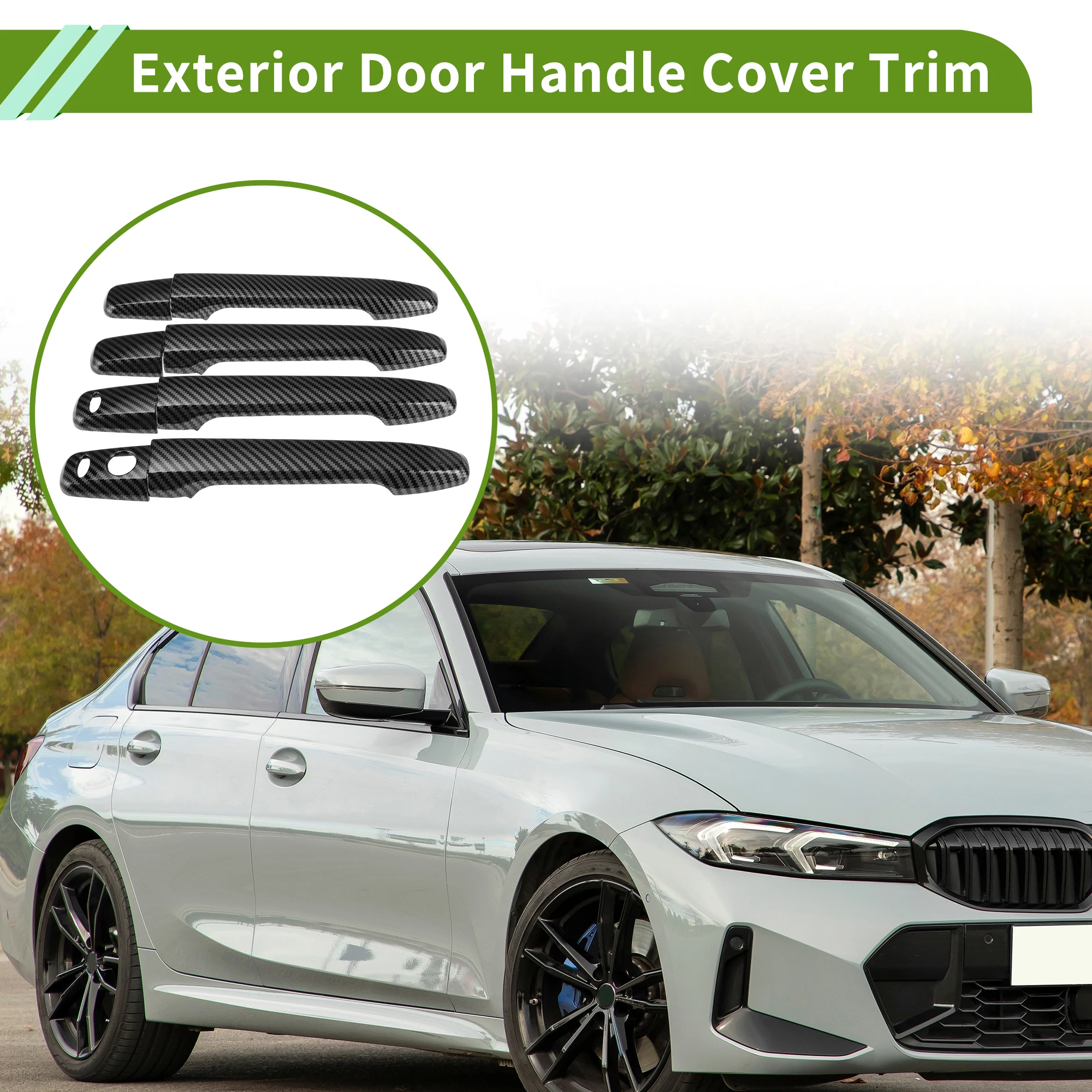 

UXCELL Exterior Door Handle Cover Trim Front Rear Door Handle Cover for BMW 118i 2012-2015 Glossy Black