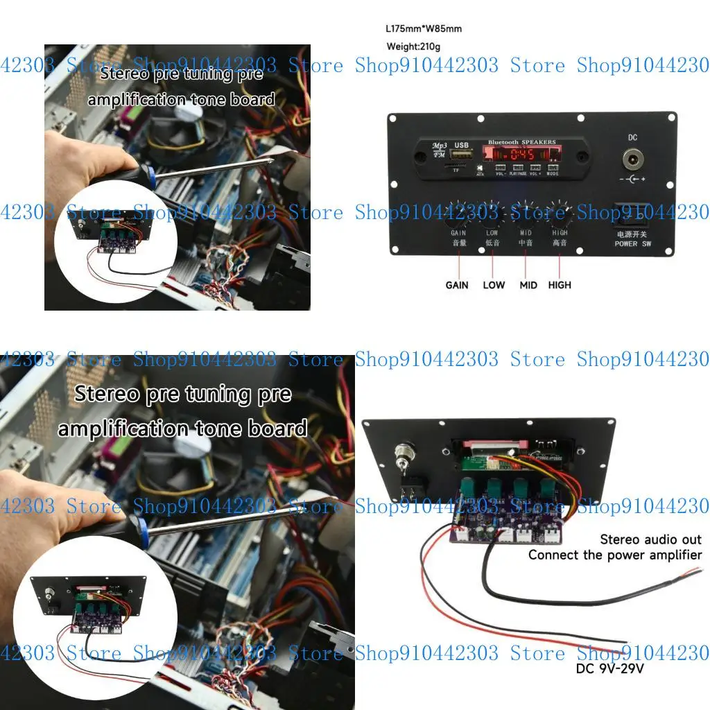 

L4MD Preamplifier Tone Board Bluetooth-compatible Speaker MP3 Modification Amplifier Board Control Panel 9-29V Power Supply