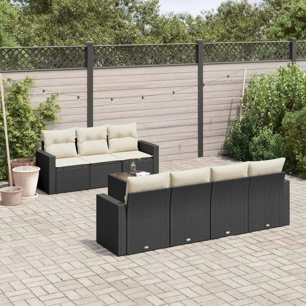 

Elegant Black Cream White Garden Sofa Set Outdoor Furniture Cushioned Seating for Patio Yard Balcony Relaxation