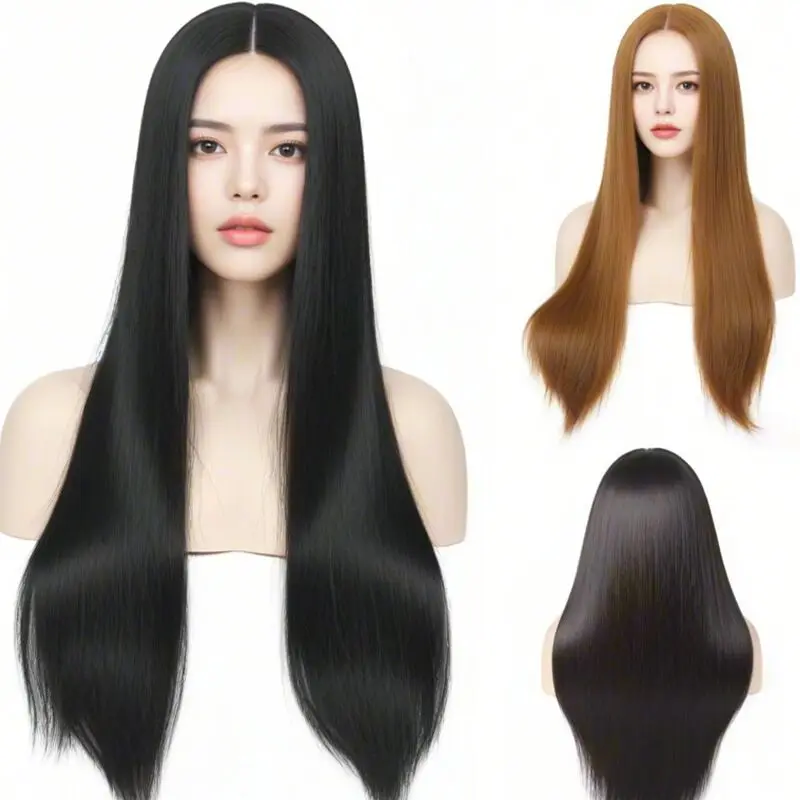 Long Black Synthetic Wig for Costume Women -Quality Synthetic Hair for Women -Versatile Style Perfeet for Any Occasion