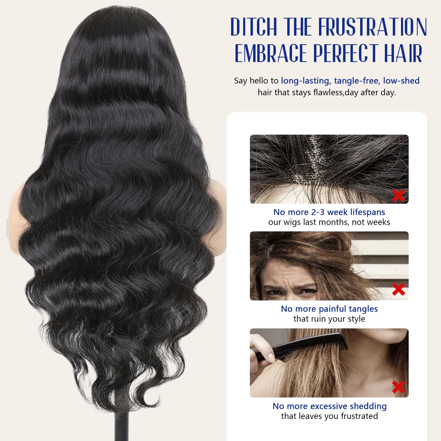 Body Wave Human Hair Wigs 40 Inches 200% Density 13x6 13x4 HD Transparent Lace Frontal Wig Black Natural Color 1B Brazilian Hair For Women Pre Plucked image 6