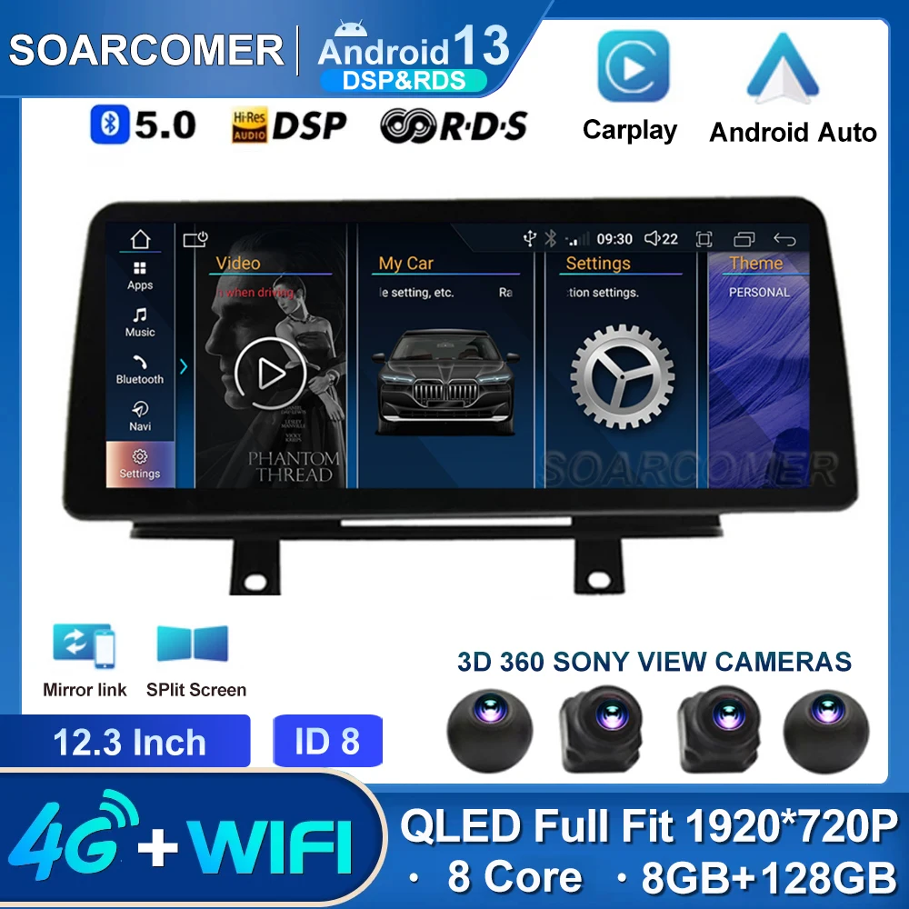 12.3 Android 13 Car Radio For BMW F20 F21 F30 F31 F34 F32 F33 F36 NBT EVO System Car Stereo Autoradio Navigation Screen