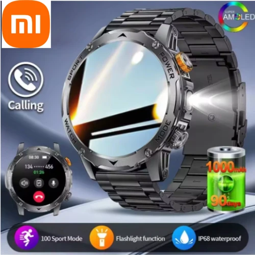 Imagen 2 del producto Para Xiaomi 1000mAh batería de gran capacidad reloj inteligente para hombres pantalla grande de 1,7 pulgadas llamada Bluetooth IP68 impermeable reloj inteligente deportivo