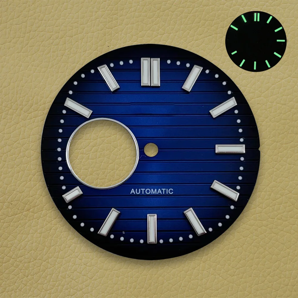 High-Quality S Logo 30.5mm Nautilus Hollow Dial Green Luminous Suitable for NH38 Movement Watch Modification Accessories image 5