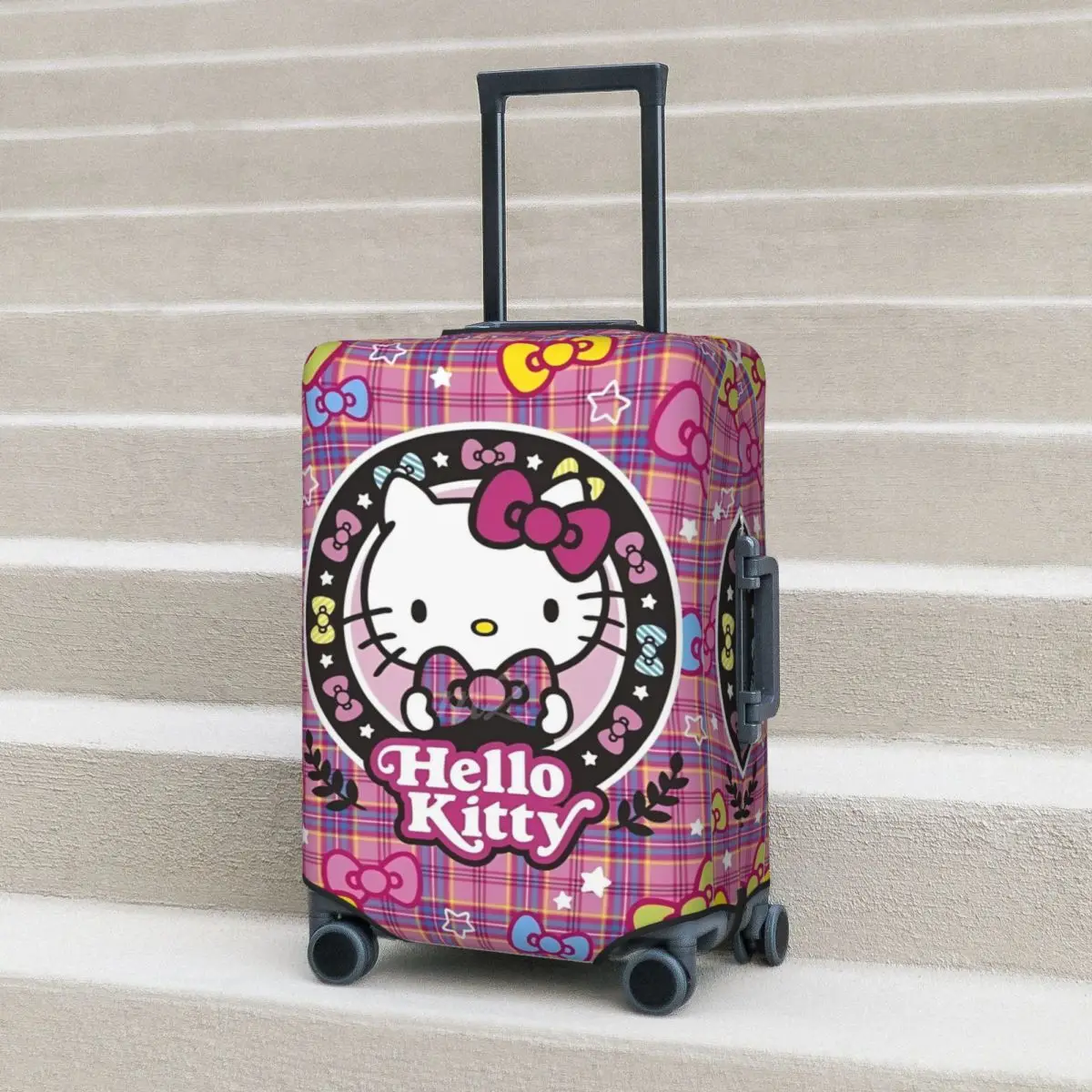 

Hello Kitty Suitcase Cover Flight Elastic Luggage Accesories Custom Cute Cat Travel Protection Animal Print