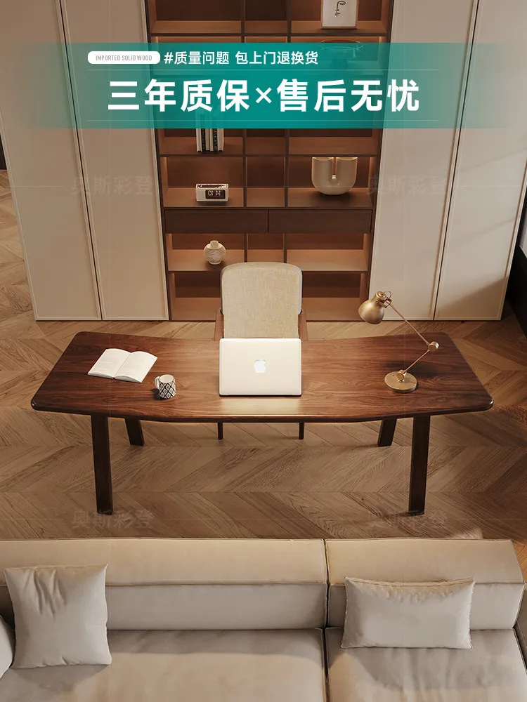 Desk designer boss high-end log workbench home study curved desk
