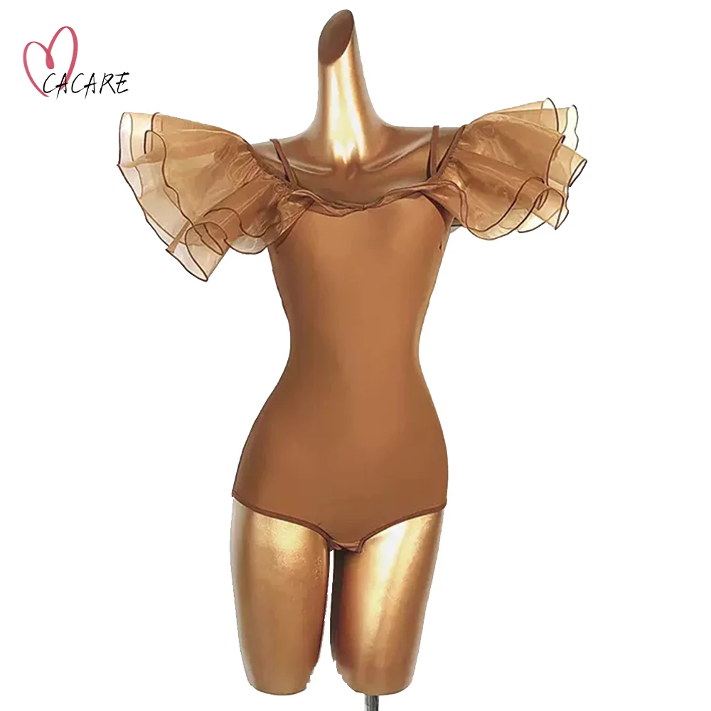 Dancewear Tops Bodysuit Ballroom Competition Dresses Clothing Dance Wear Clothes Stage Costume Waltz Adult Modern Dance D0985