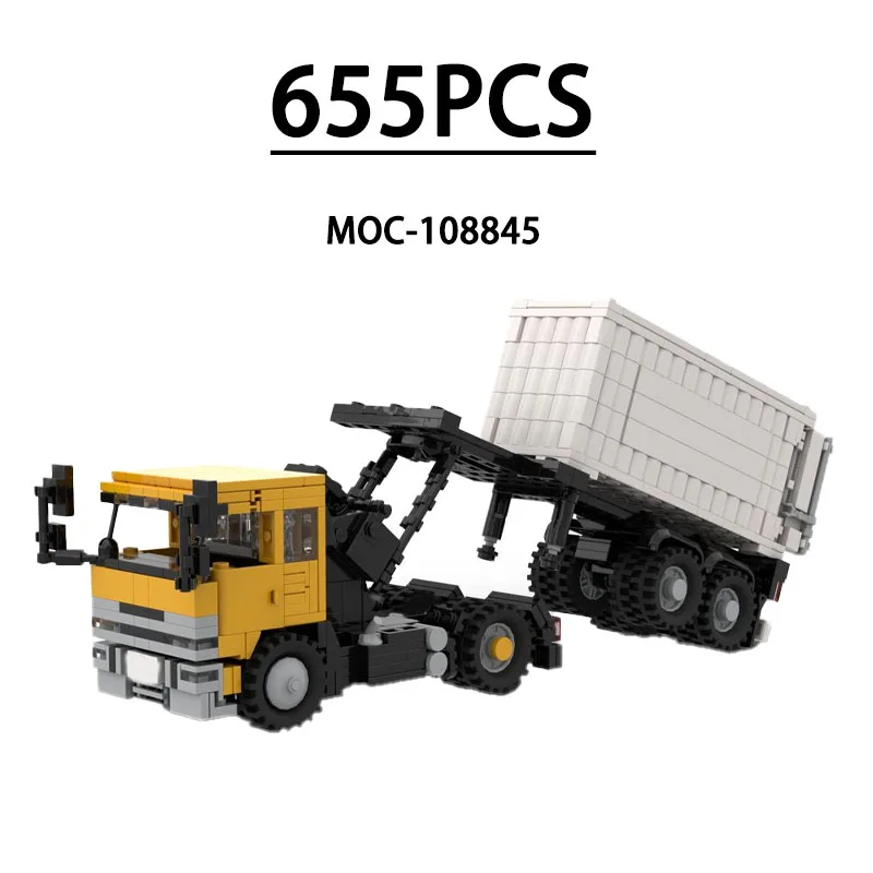 

MOC-108845 Building Block City Semi-Trailer Truck Model 655 Pieces Children's Educational Birthday Christmas New Year Toy Gift