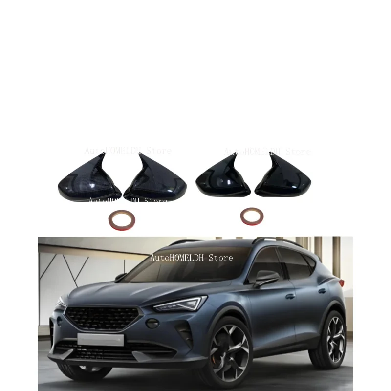 Car Rearview Side Mirror Cover Fit For Cupra Formentor 2020-2024 FR ST Carbon Fiber  Wing Cap Sticker Rear View Case Trim