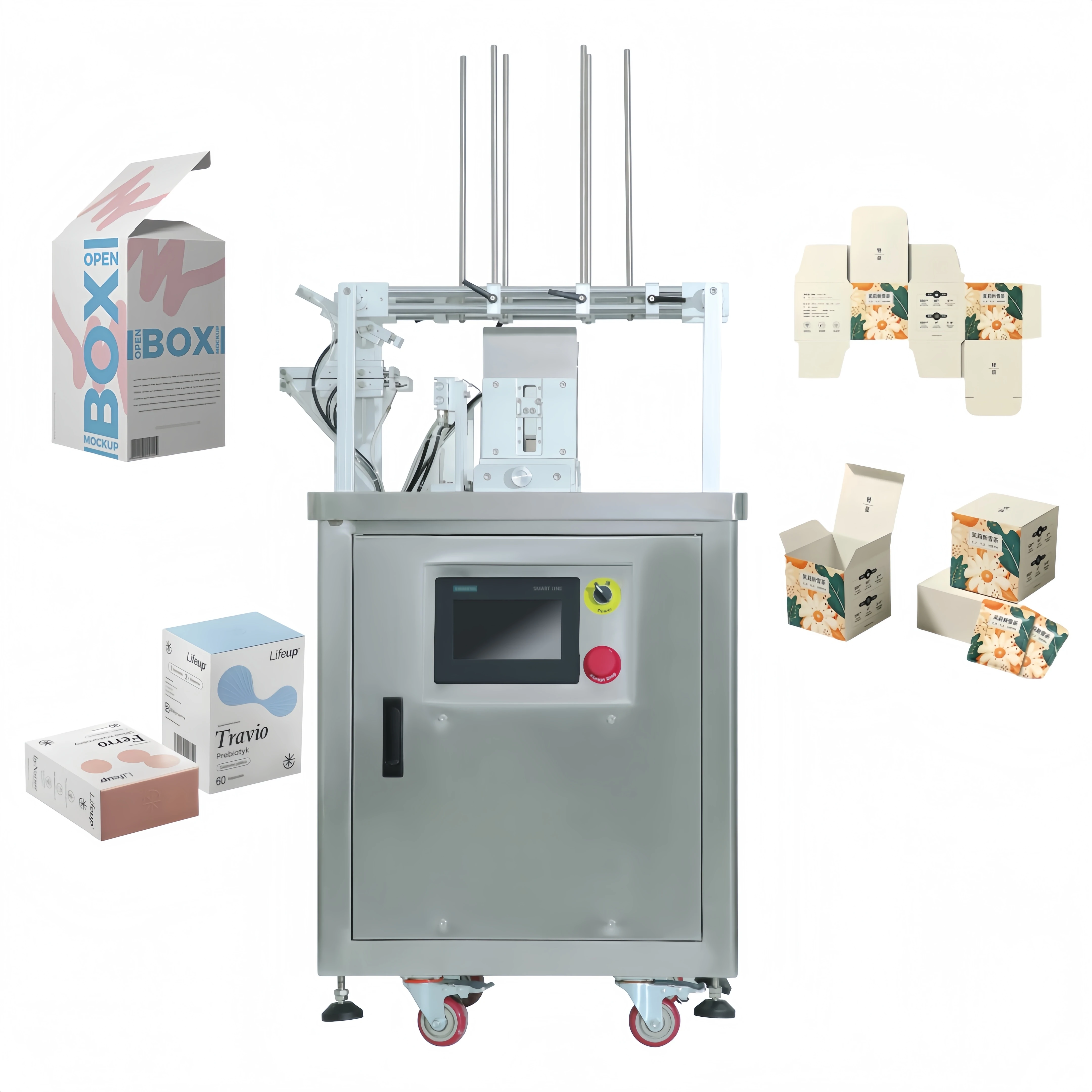 Semi Automatic Folding and Gluing Machine Small Box Folding Machine Box Folder Gluer  Case Packer  Carton Box Packing Machine