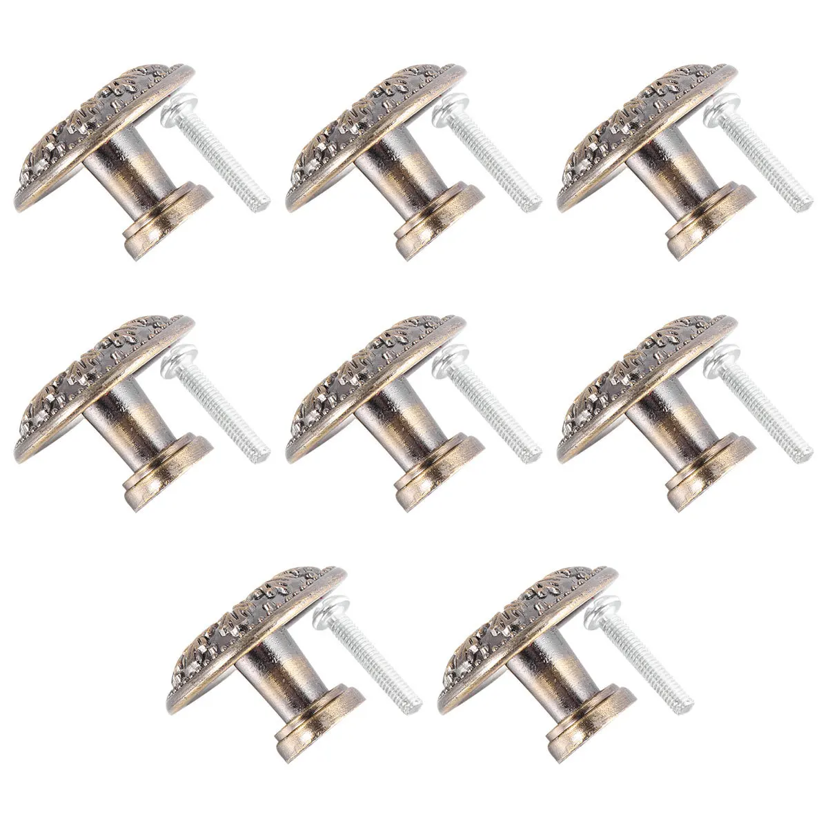 

8Pcs Drawer Knob 32Mm Furniture Handle Retro Snowflake Pattern Solid Base Cabinet Door Pull for Kitchen Cupboard Desk Bin