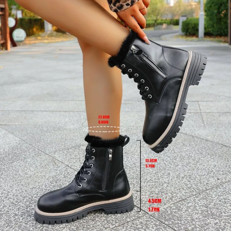 

Snow Boots Women New Ladies Shoes Platform Shoes Woman Flat Keep Warm Boots Ladies Casual Plush Botas Mujer Winter Shoes Women